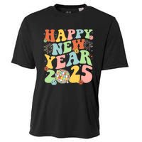 Happy New Year Party 2025 Groovy Family Matching Cooling Performance Crew T-Shirt