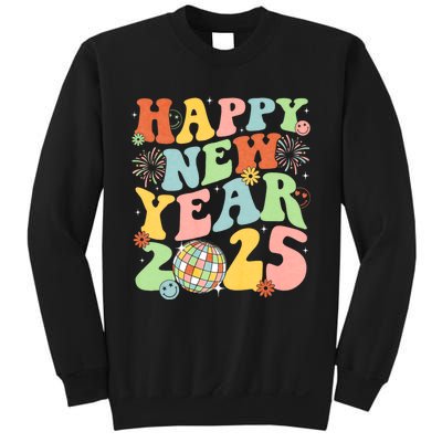 Happy New Year Party 2025 Groovy Family Matching Sweatshirt