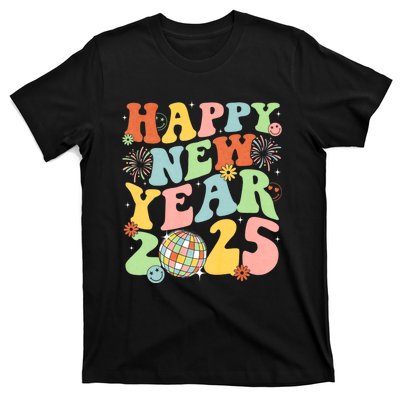 Happy New Year Party 2025 Groovy Family Matching T-Shirt