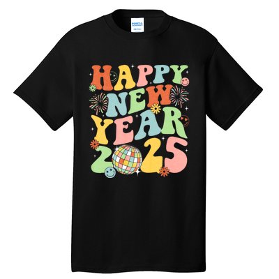 Happy New Year Party 2025 Groovy Family Matching Tall T-Shirt