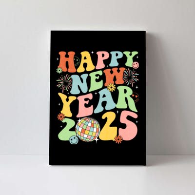 Happy New Year Party 2025 Groovy Family Matching Canvas