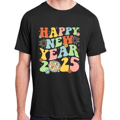 Happy New Year Party 2025 Groovy Family Matching Adult ChromaSoft Performance T-Shirt