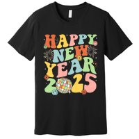 Happy New Year Party 2025 Groovy Family Matching Premium T-Shirt