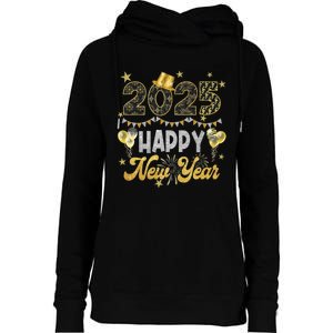 Happy New Year Party 2025 Ballon Family Matching Womens Funnel Neck Pullover Hood