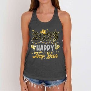 Happy New Year Party 2025 Ballon Family Matching Women's Knotted Racerback Tank