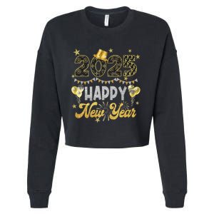 Happy New Year Party 2025 Ballon Family Matching Cropped Pullover Crew