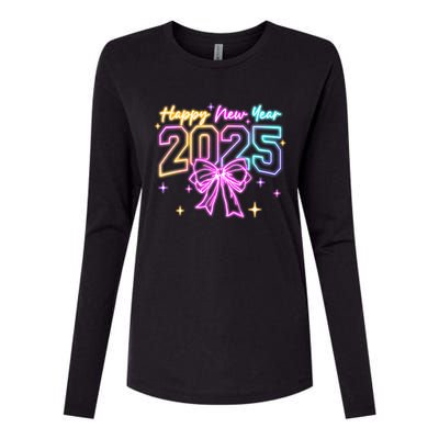 Happy New Year Party 2025 Coquette Bow Family Matching Womens Cotton Relaxed Long Sleeve T-Shirt