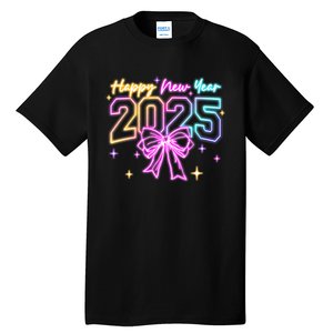 Happy New Year Party 2025 Coquette Bow Family Matching Tall T-Shirt