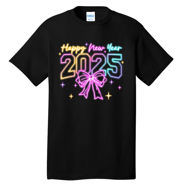 Happy New Year Party 2025 Coquette Bow Family Matching Tall T-Shirt