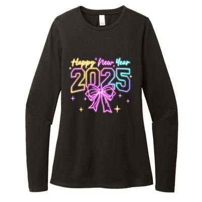 Happy New Year Party 2025 Coquette Bow Family Matching Womens CVC Long Sleeve Shirt