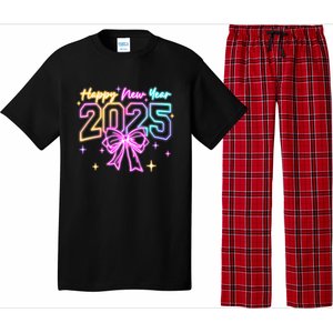 Happy New Year Party 2025 Coquette Bow Family Matching Pajama Set