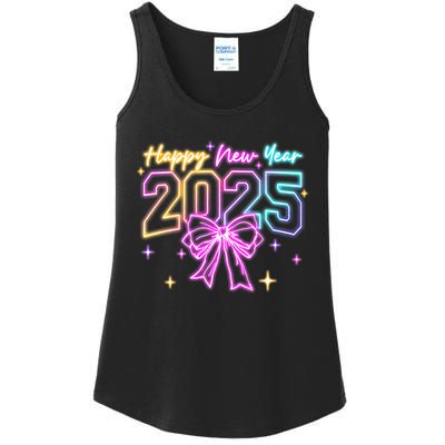 Happy New Year Party 2025 Coquette Bow Family Matching Ladies Essential Tank