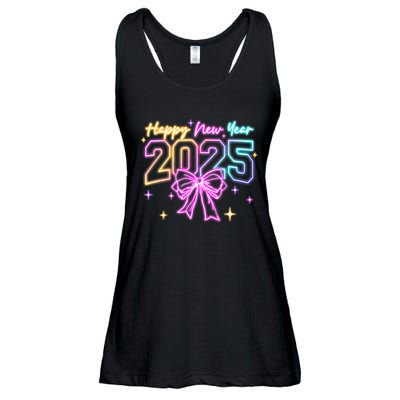 Happy New Year Party 2025 Coquette Bow Family Matching Ladies Essential Flowy Tank