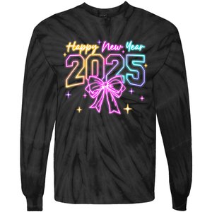 Happy New Year Party 2025 Coquette Bow Family Matching Tie-Dye Long Sleeve Shirt