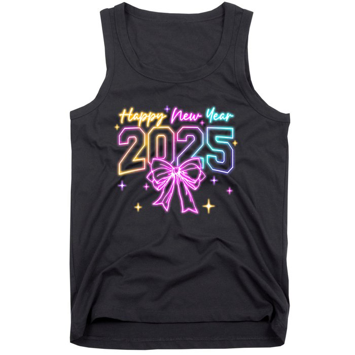 Happy New Year Party 2025 Coquette Bow Family Matching Tank Top