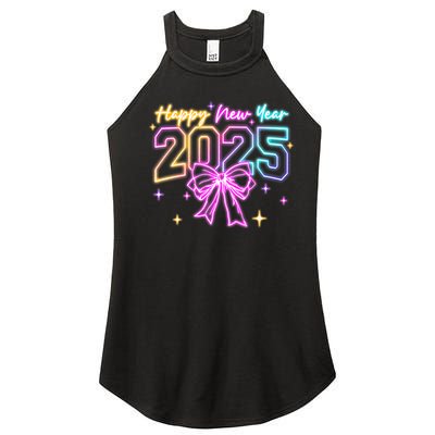 Happy New Year Party 2025 Coquette Bow Family Matching Women's Perfect Tri Rocker Tank