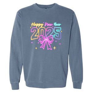 Happy New Year Party 2025 Coquette Bow Family Matching Garment-Dyed Sweatshirt