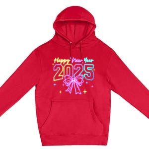 Happy New Year Party 2025 Coquette Bow Family Matching Premium Pullover Hoodie