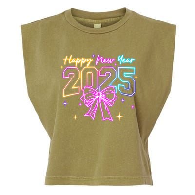 Happy New Year Party 2025 Coquette Bow Family Matching Garment-Dyed Women's Muscle Tee