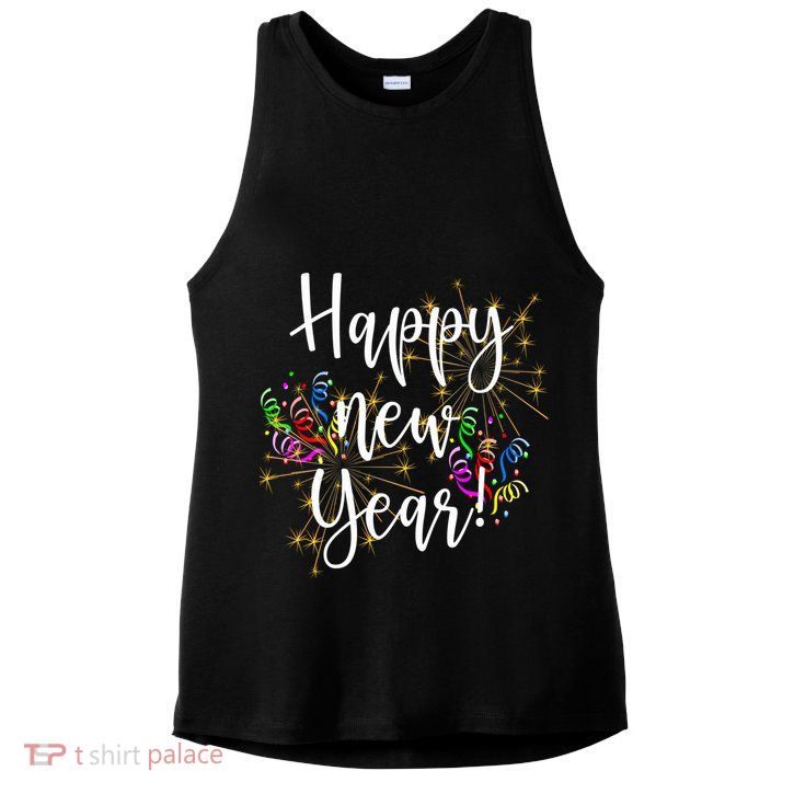 Happy New Year Day Eve Party Fireworks Confetti Costume Fun Long Sleeve TShirt Ladies PosiCharge Tri-Blend Wicking Tank
