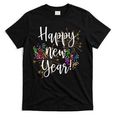 Happy New Year Day Eve Party Fireworks Confetti Costume Fun Long Sleeve TShirt T-Shirt