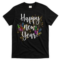Happy New Year Day Eve Party Fireworks Confetti Costume Fun Long Sleeve TShirt T-Shirt