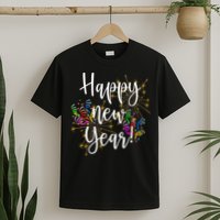 Happy New Year Day Eve Party Fireworks Confetti Costume Fun Long Sleeve TShirt T-Shirt