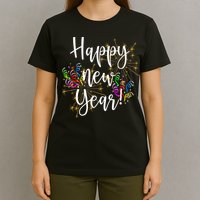 Happy New Year Day Eve Party Fireworks Confetti Costume Fun Long Sleeve TShirt T-Shirt