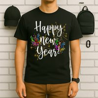 Happy New Year Day Eve Party Fireworks Confetti Costume Fun Long Sleeve TShirt T-Shirt