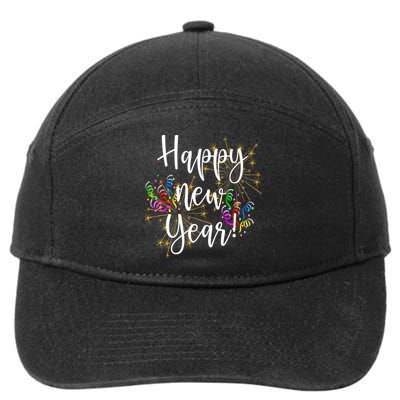 Happy New Year Day Eve Party Fireworks Confetti Costume Fun Long Sleeve TShirt 7-Panel Snapback Hat