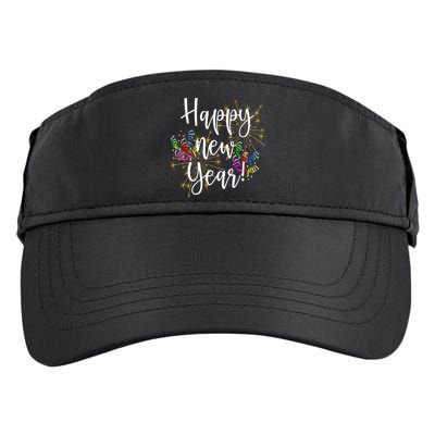 Happy New Year Day Eve Party Fireworks Confetti Costume Fun Long Sleeve TShirt Adult Drive Performance Visor