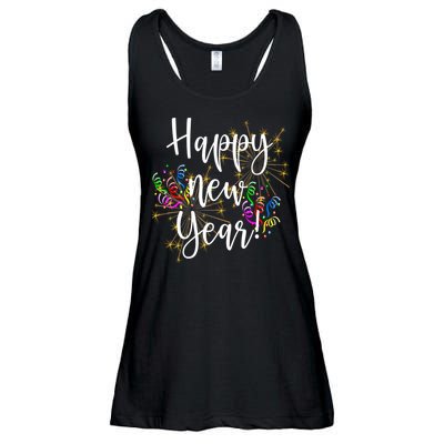 Happy New Year Day Eve Party Fireworks Confetti Costume Fun Long Sleeve TShirt Ladies Essential Flowy Tank