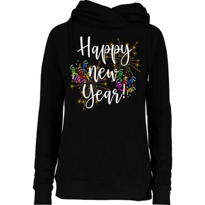 Happy New Year Day Eve Party Fireworks Confetti Costume Fun Long Sleeve TShirt Womens Funnel Neck Pullover Hood
