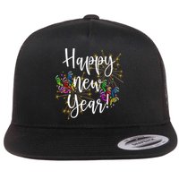 Happy New Year Day Eve Party Fireworks Confetti Costume Fun Long Sleeve TShirt Flatbill Hat