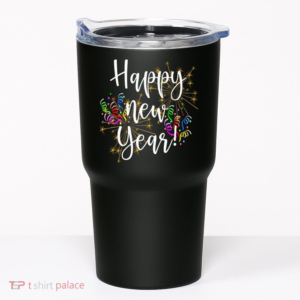 Happy New Year Day Eve Party Fireworks Confetti Costume Fun Long Sleeve TShirt Tumbler