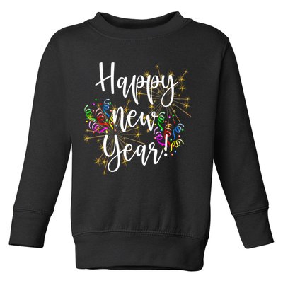 Happy New Year Day Eve Party Fireworks Confetti Costume Fun Long Sleeve TShirt Toddler Sweatshirt