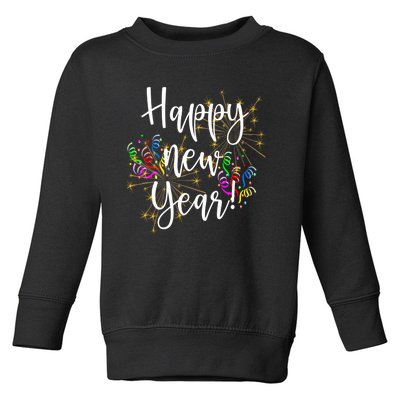 Happy New Year Day Eve Party Fireworks Confetti Costume Fun Long Sleeve TShirt Toddler Sweatshirt