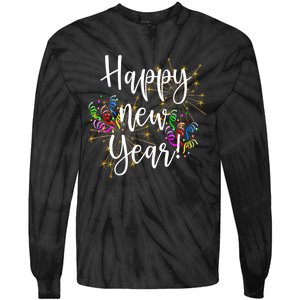 Happy New Year Day Eve Party Fireworks Confetti Costume Fun Long Sleeve TShirt Tie-Dye Long Sleeve Shirt