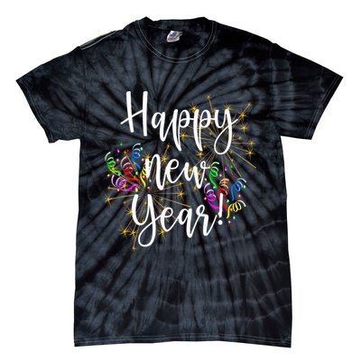 Happy New Year Day Eve Party Fireworks Confetti Costume Fun Long Sleeve TShirt Tie-Dye T-Shirt