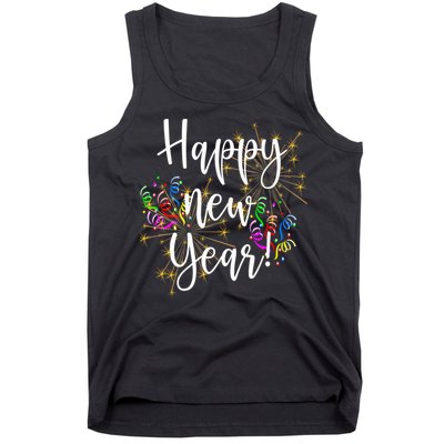 Happy New Year Day Eve Party Fireworks Confetti Costume Fun Long Sleeve TShirt Tank Top