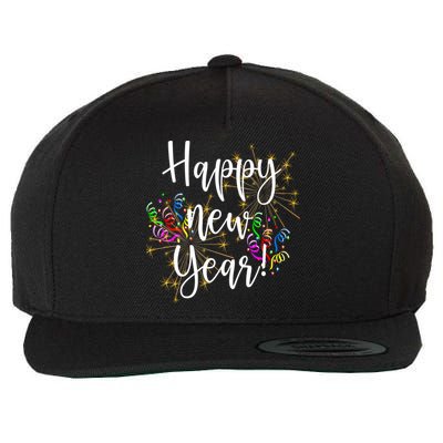 Happy New Year Day Eve Party Fireworks Confetti Costume Fun Long Sleeve TShirt Wool Snapback Cap