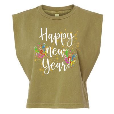 Happy New Year Day Eve Party Fireworks Confetti Costume Fun Long Sleeve TShirt Garment-Dyed Women's Muscle Tee