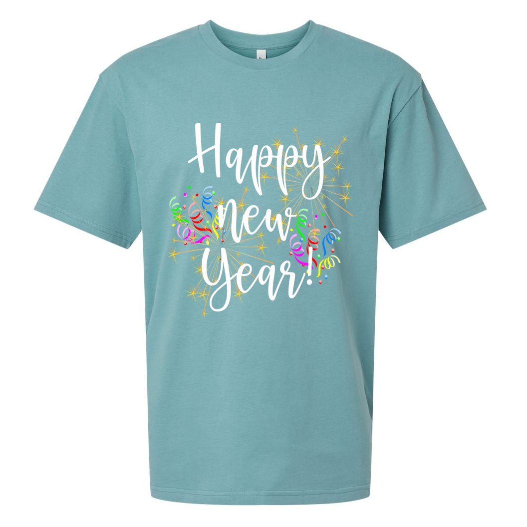 Happy New Year Day Eve Party Fireworks Confetti Costume Fun Long Sleeve TShirt Sueded Cloud Jersey T-Shirt