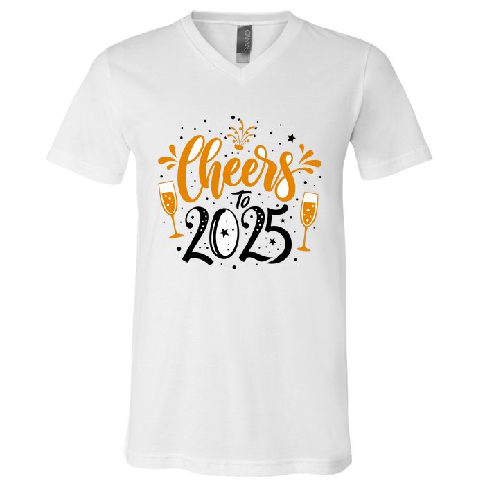 Happy New Year 2025 Celebration V-Neck T-Shirt