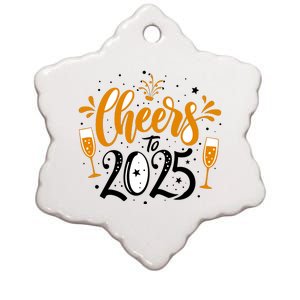 Happy New Year 2025 Celebration Ceramic Star Ornament