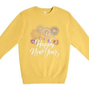 Happy New Year 2025 Fireworks New YearS Eve Party Countdown Premium Crewneck Sweatshirt