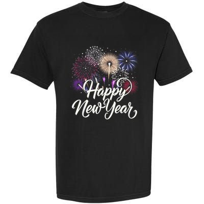 Happy New Year 2025 Fireworks New YearS Eve Party Countdown Garment-Dyed Heavyweight T-Shirt