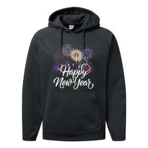 Happy New Year 2025 Fireworks New YearS Eve Party Countdown Performance Fleece Hoodie