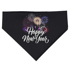 Happy New Year 2025 Fireworks New YearS Eve Party Countdown USA-Made Doggie Bandana