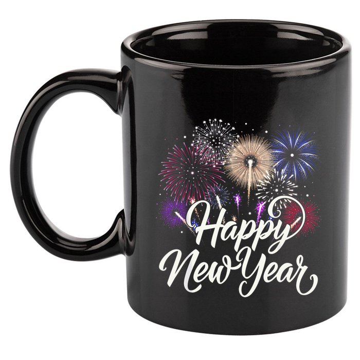 Happy New Year 2025 Fireworks New YearS Eve Party Countdown 11oz C Handle Ceramic Mug